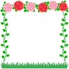 薔薇の花模様フレームシンプル飾り枠素材イラスト