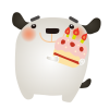 白犬ハピバケーキ