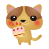 茶猫ハピバケーキ