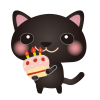 黒猫ハピバケーキ