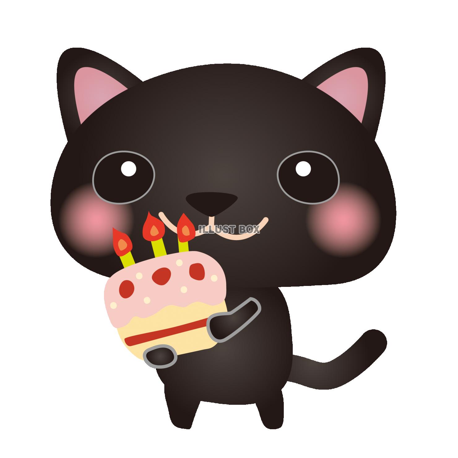 黒猫ハピバケーキ