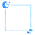 月と星のイラスト・囲み枠（水色）