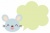ねずみキャラクターのもくもく吹き出し