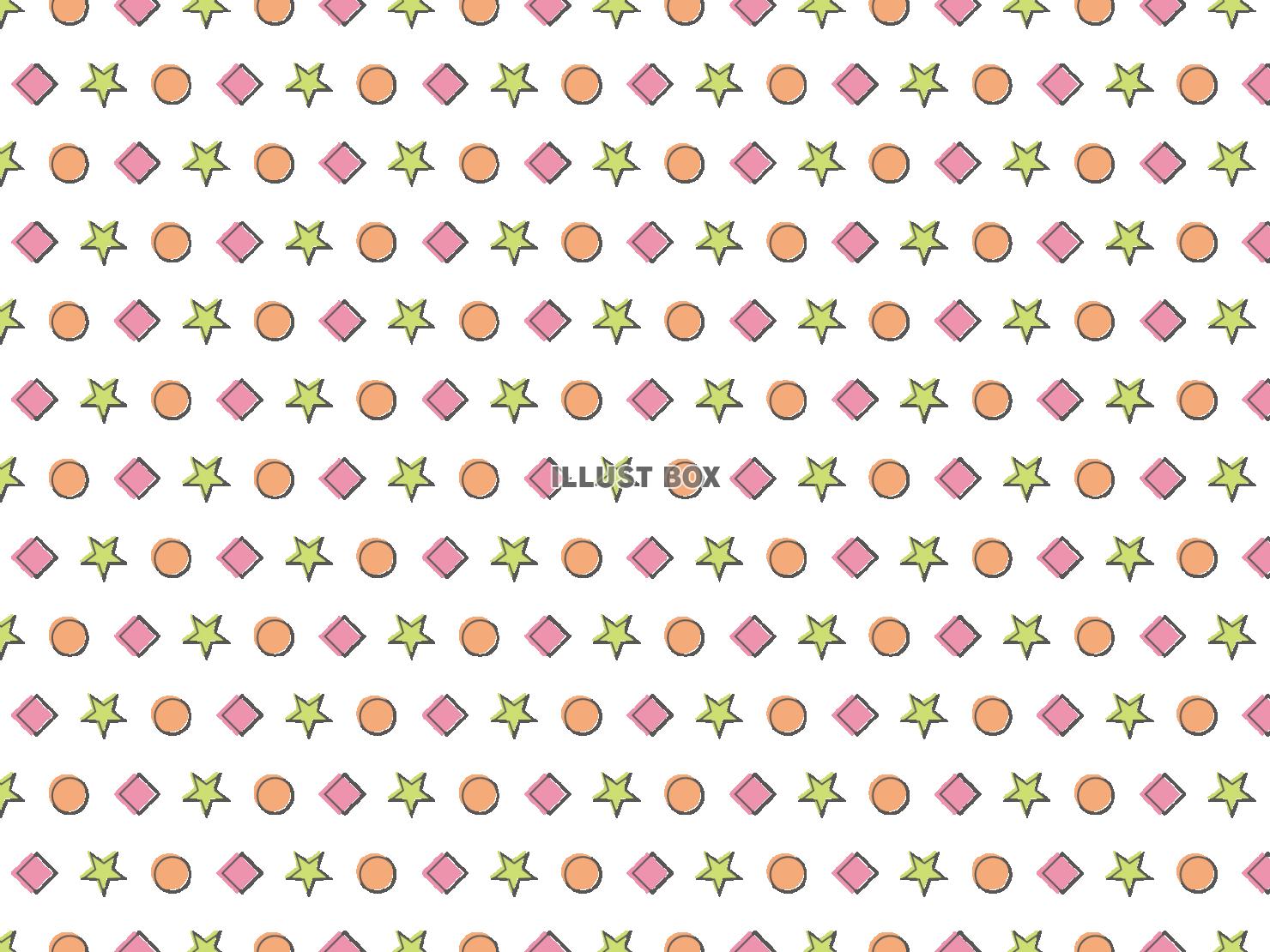 ポップでかわいい星やドットの背景パターン