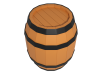 樽（タル）のシンプルな3DCG【透過PNG】