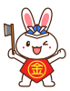 金太郎白うさぎ　透過png