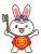 金太郎白うさぎ　透過png