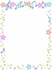 音符と花模様のフレームシンプル飾り枠素材イラスト