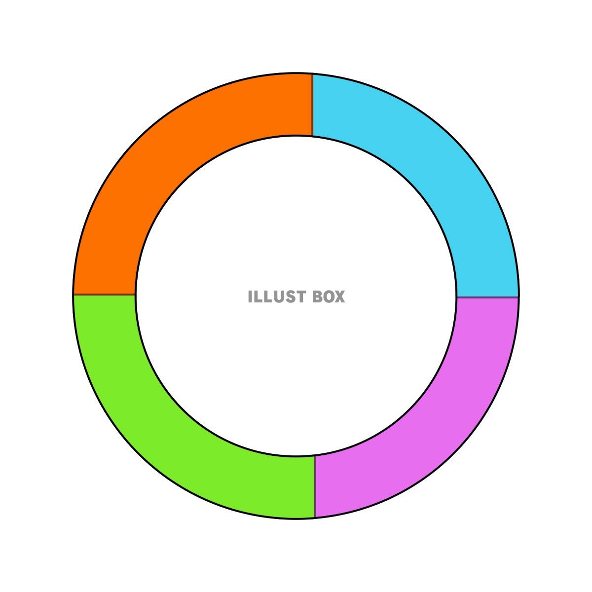 ４等分したリング【白背景】