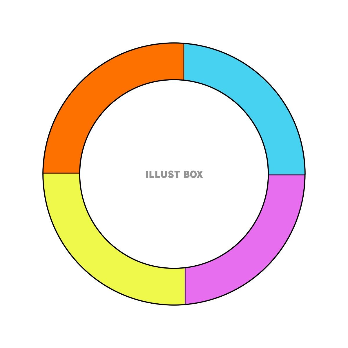 ４等分したリング【白背景】