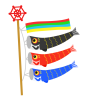 泳ぐ鯉のぼり　透過png