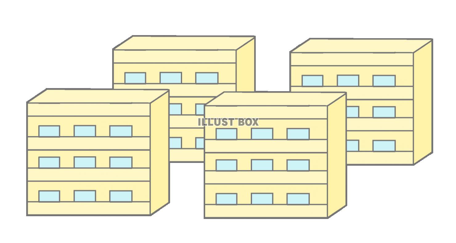 公営団地全景素材　透過png
