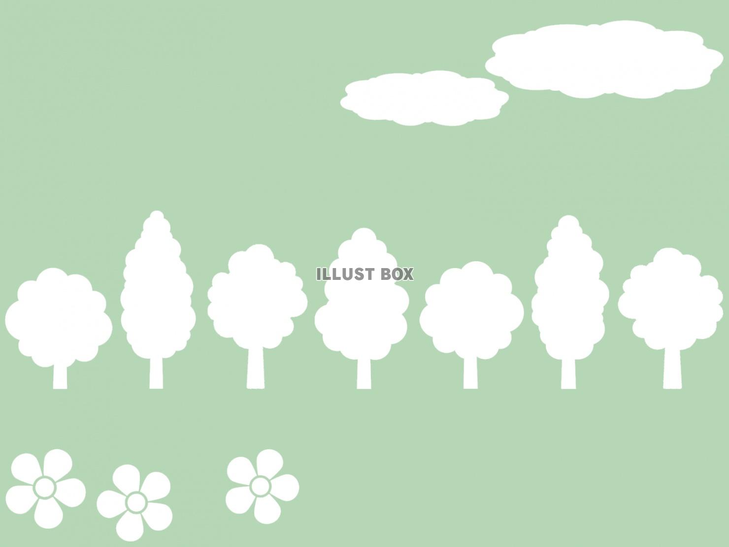 白い樹木の壁紙画像シンプル背景素材イラスト