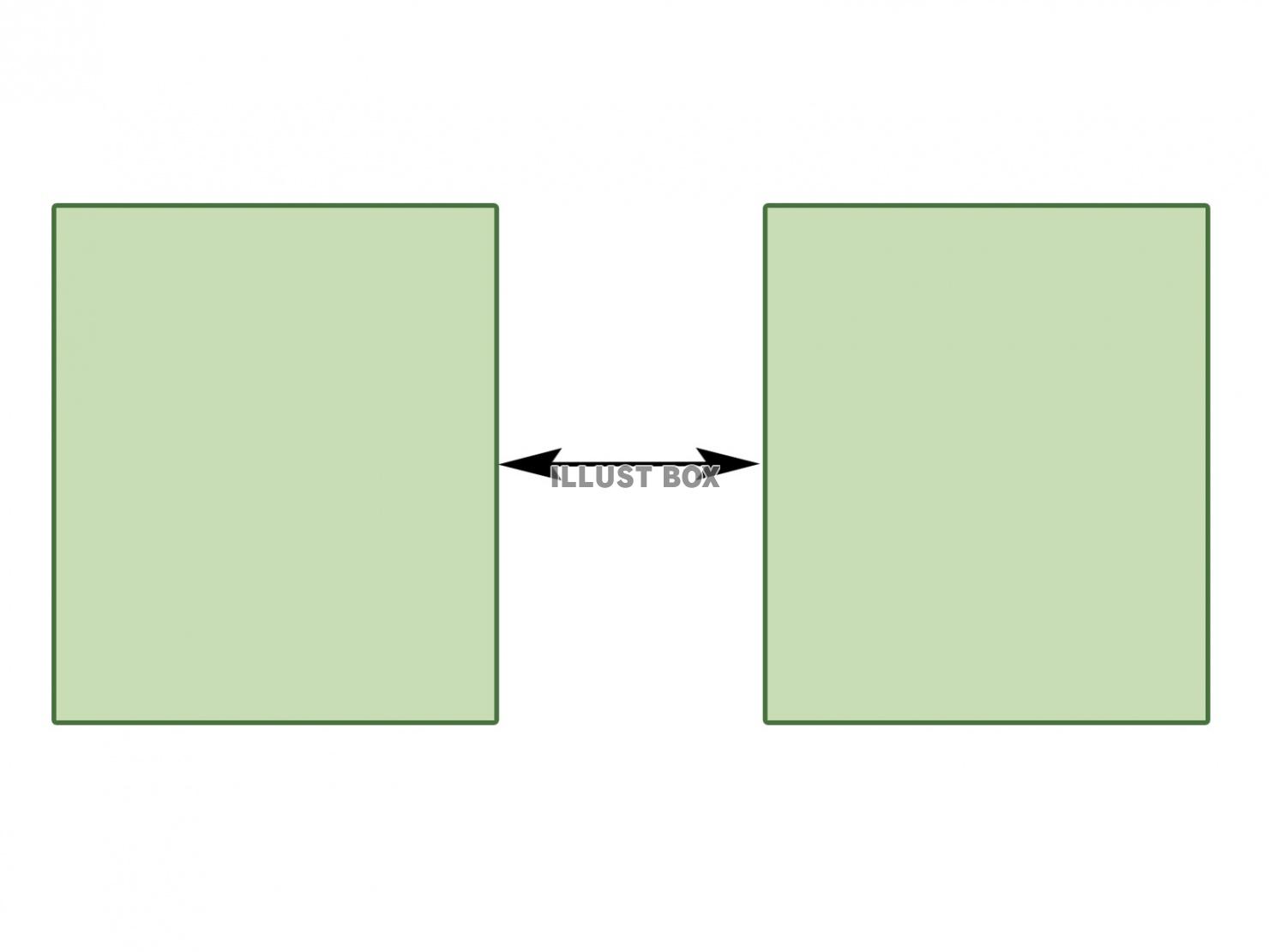 対比表現のフレーム素材【白背景】グリーン系