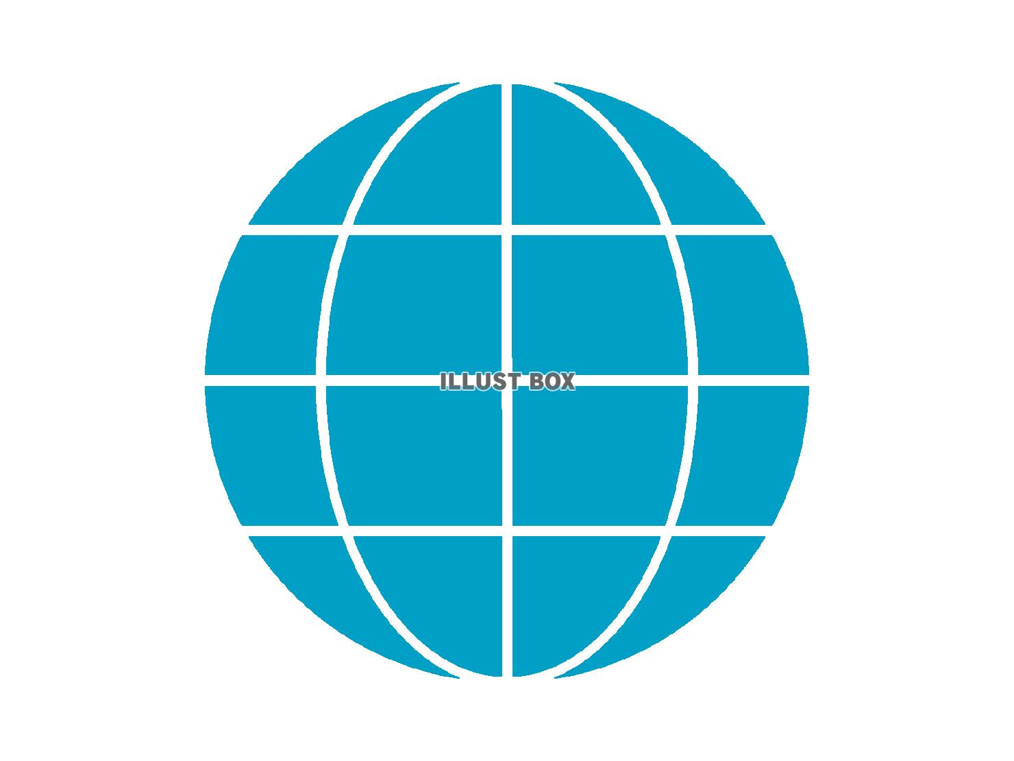 シンプルな地球のアイコン素材・透過PNG