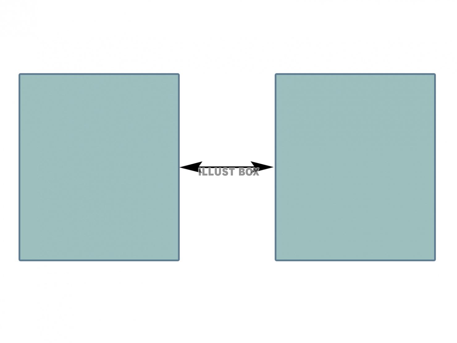対比表現のフレーム素材【白背景】ブルー系