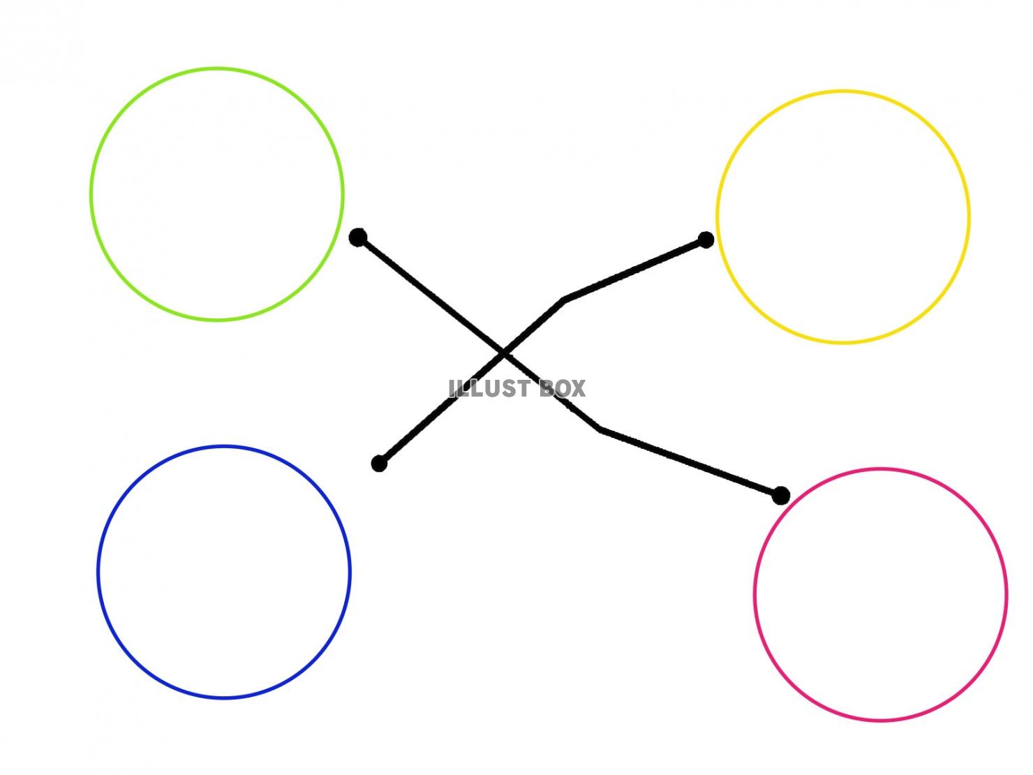 ４つの円の連結フレーム【白背景】
