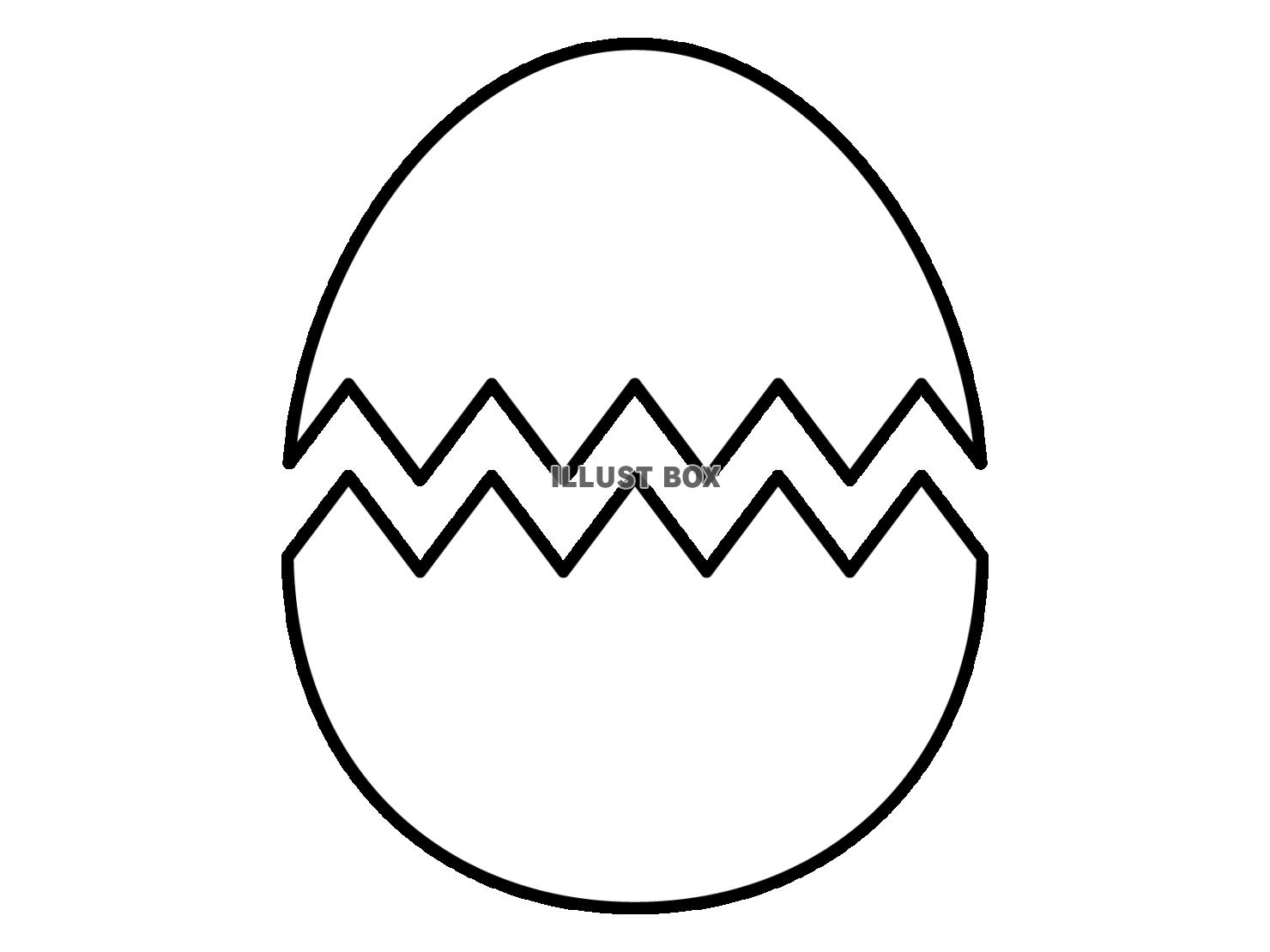 割れた卵の殻のシンプルなアイコン・透過PNG