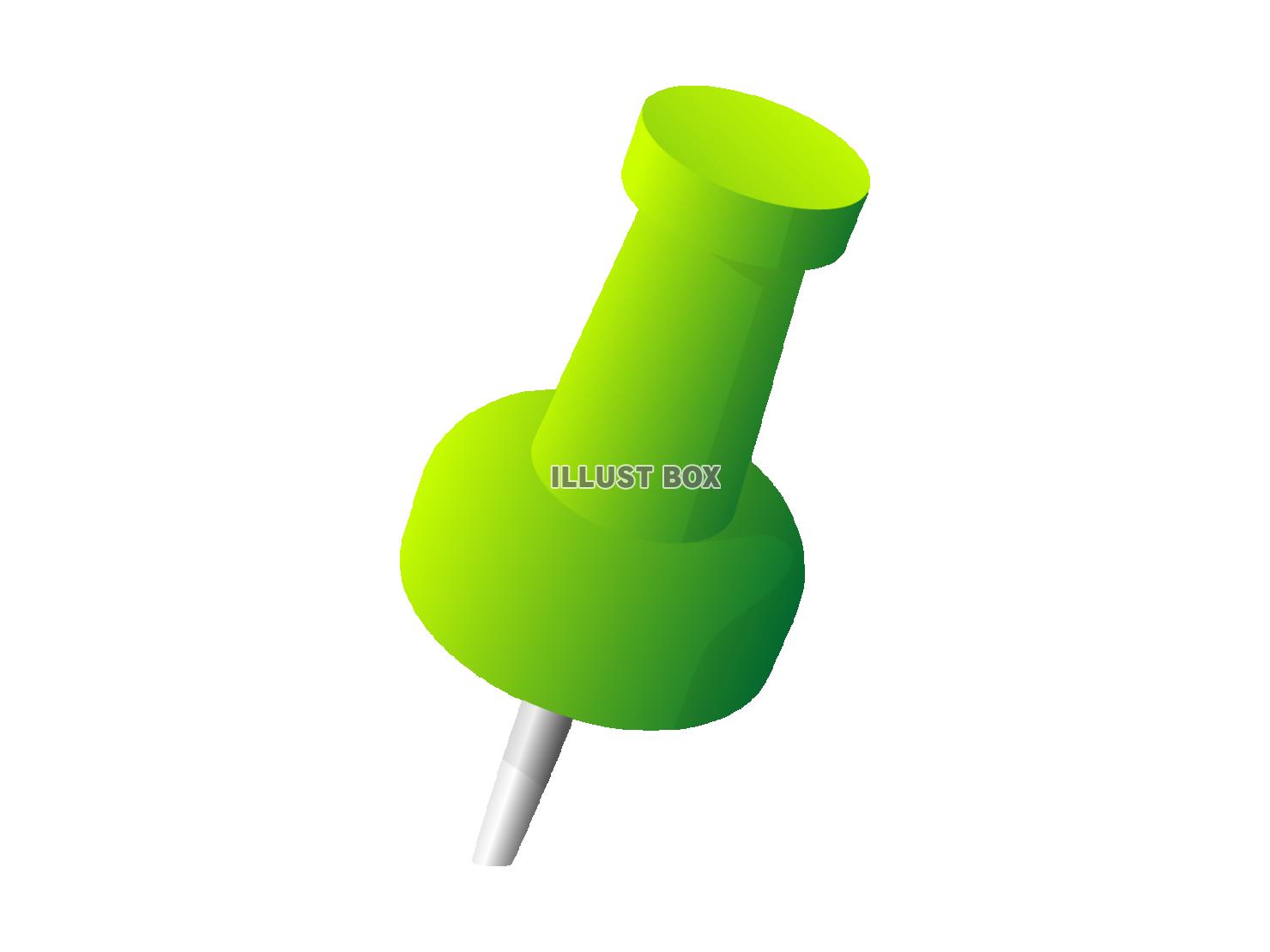 緑の画鋲(押しピン)のアイコン素材・透過PNG