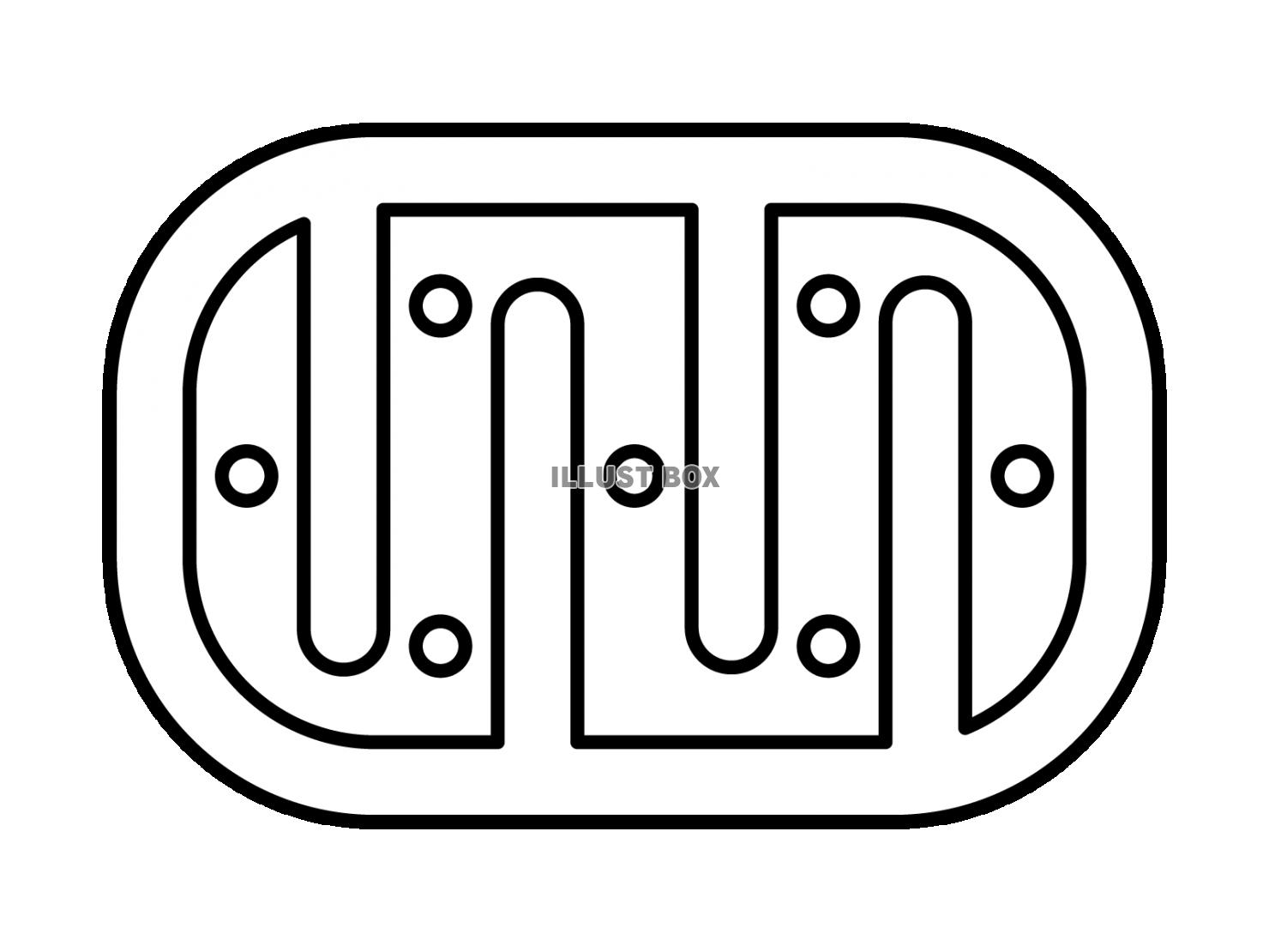 ミトコンドリアのシンプルな線画素材・透過PNG