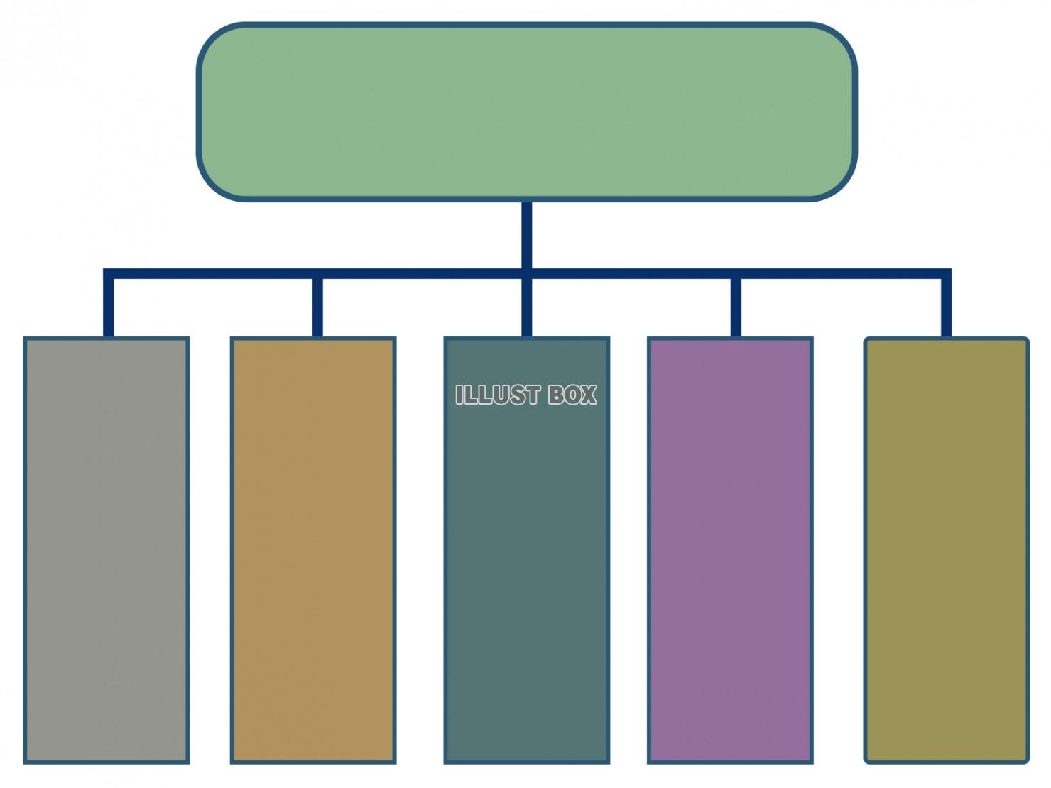 組織図テイストの連結フレーム【白背景】