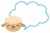 ひつじキャラクターのもくもくライン吹き出し