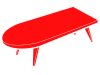 赤色のアイロン台のシルエットアイコン