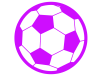 紫色のサッカーボールのシルエットアイコン