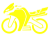 黄色のバイクのシルエットアイコン
