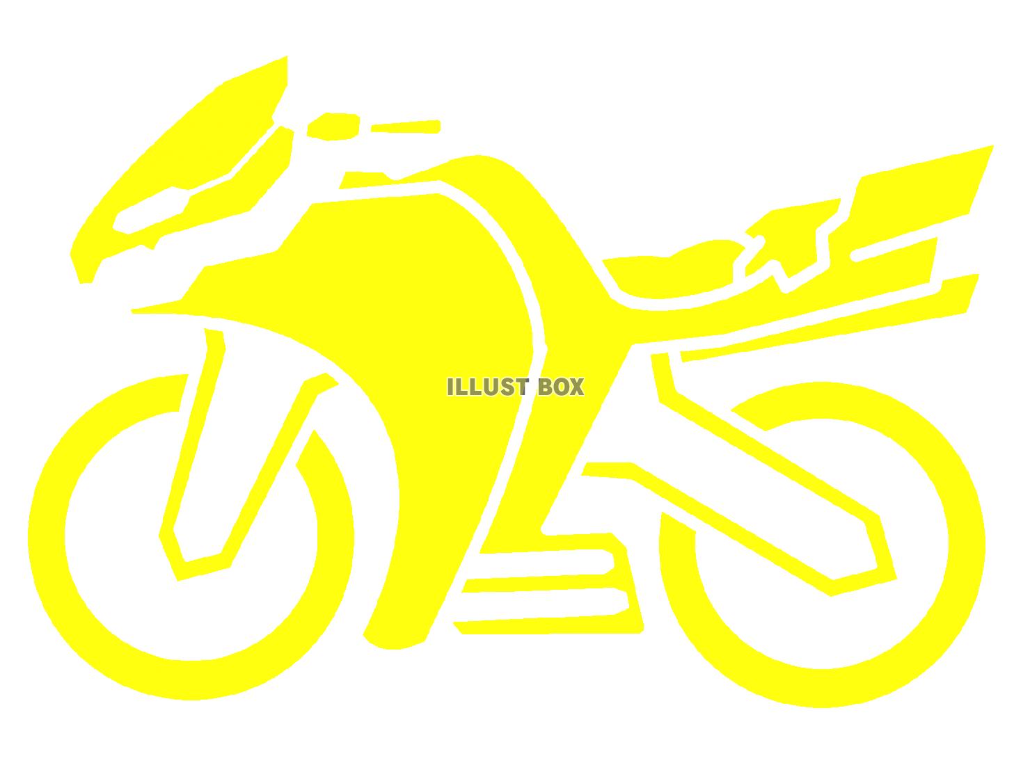 黄色のバイクのシルエットアイコン
