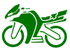 緑色のバイクのシルエットアイコン