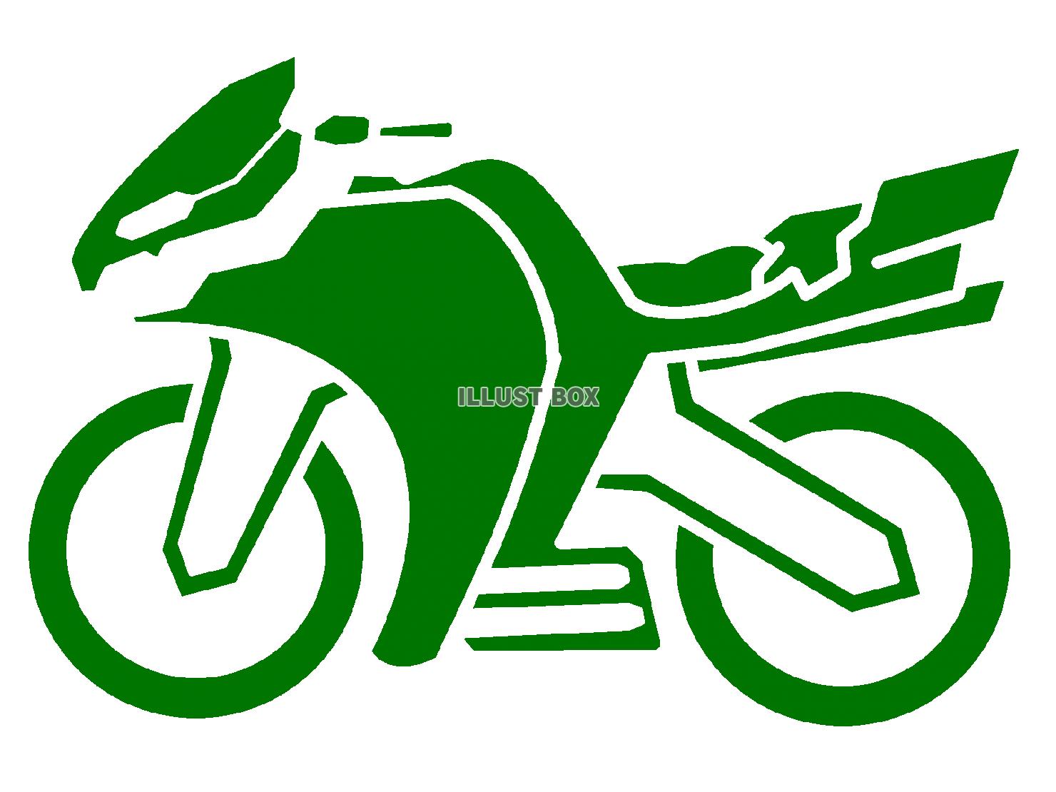 緑色のバイクのシルエットアイコン