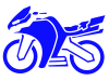 青色のバイクのシルエットアイコン