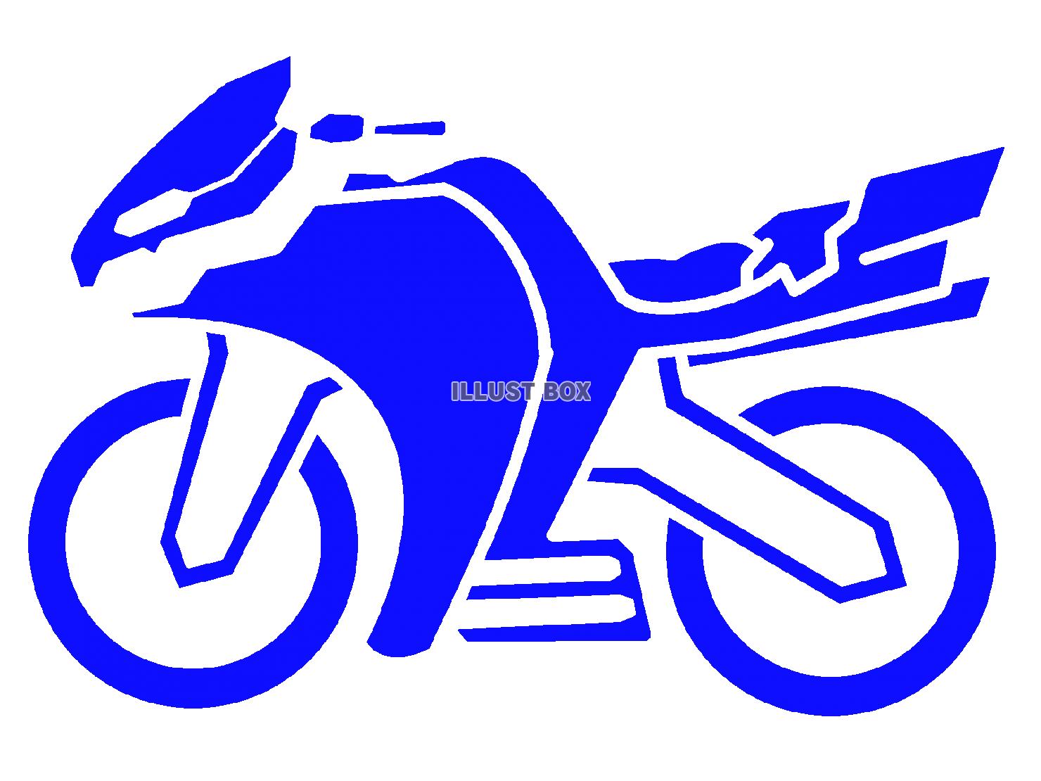 青色のバイクのシルエットアイコン