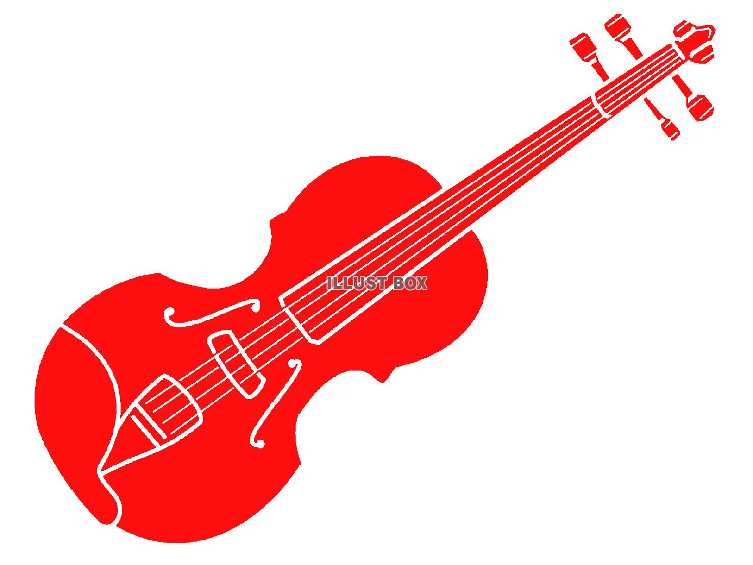 赤色のバイオリンのシルエットアイコン