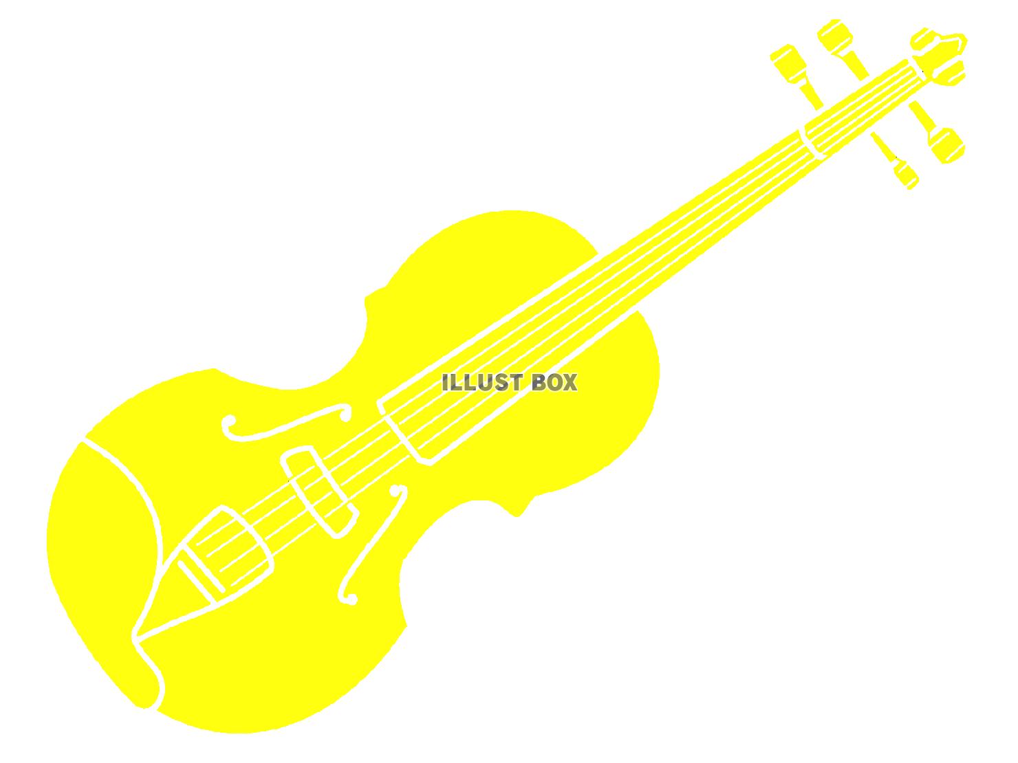 黄色のバイオリンのシルエットアイコン