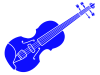 青色のバイオリンのシルエットアイコン