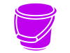 紫色のバケツのシルエットアイコン