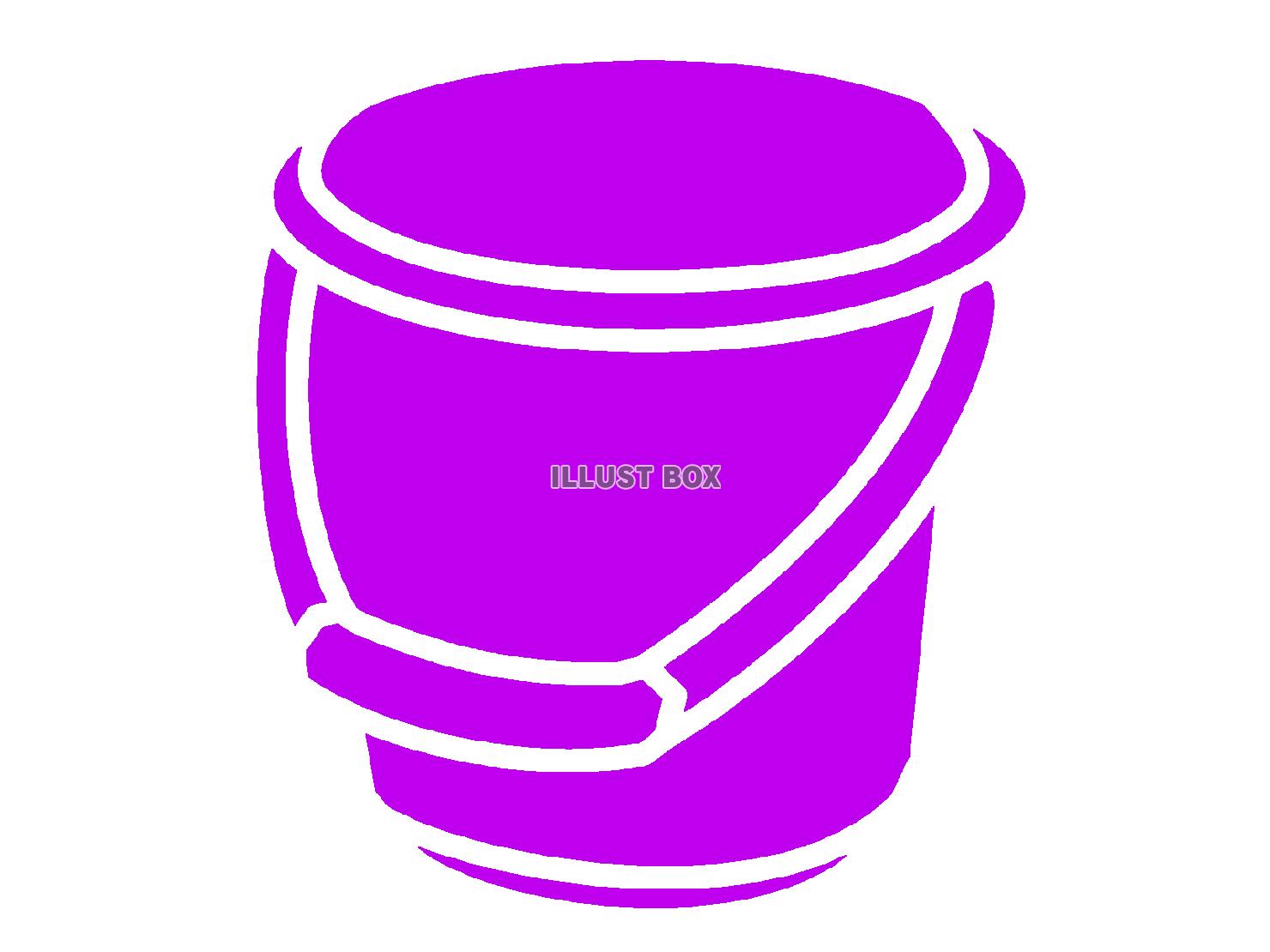紫色のバケツのシルエットアイコン