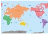 世界地図★色分け★大陸と世界の海