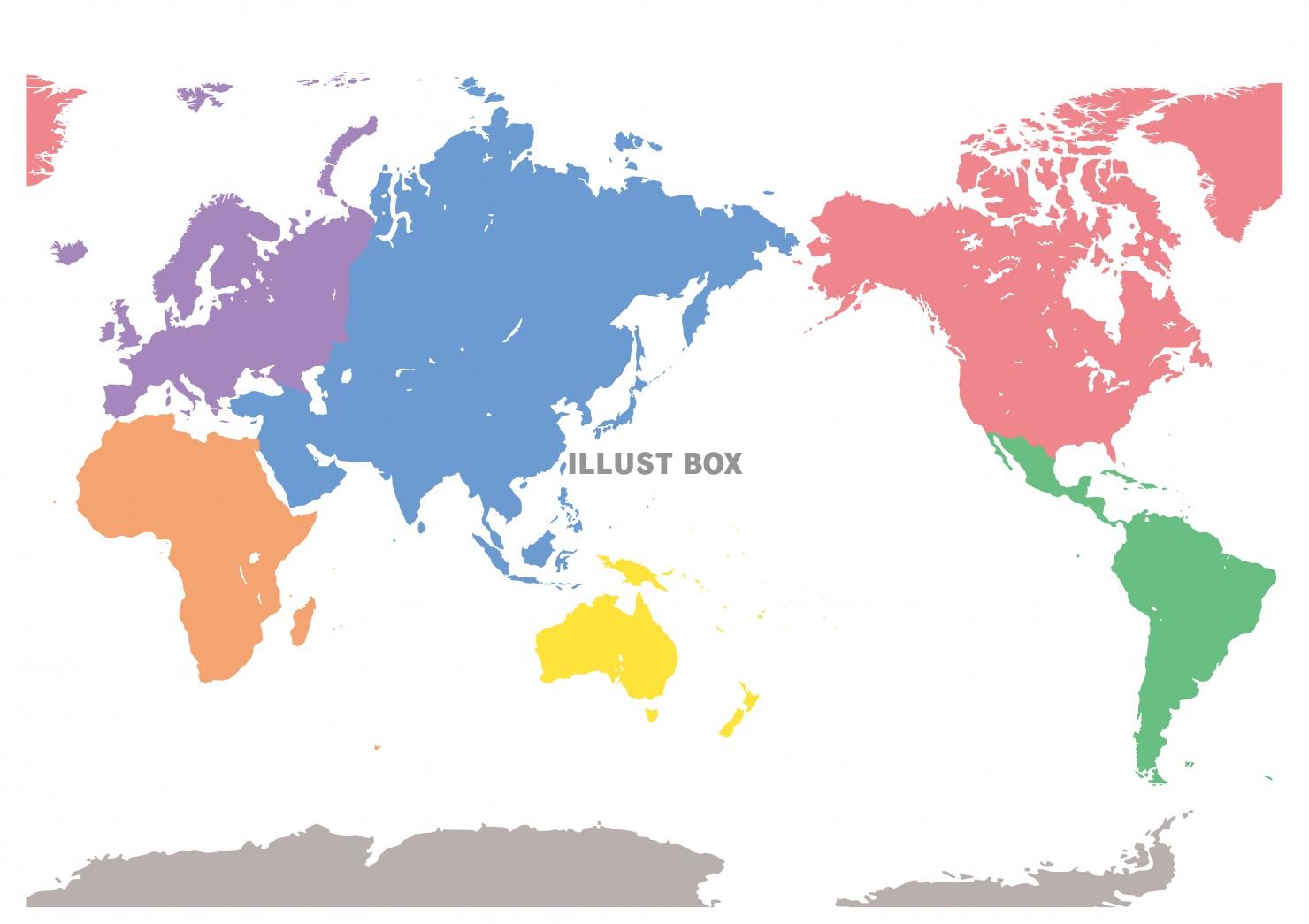 世界地図★色分け★国境線なし★国名なし