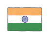 手描き国旗シリーズ　インド