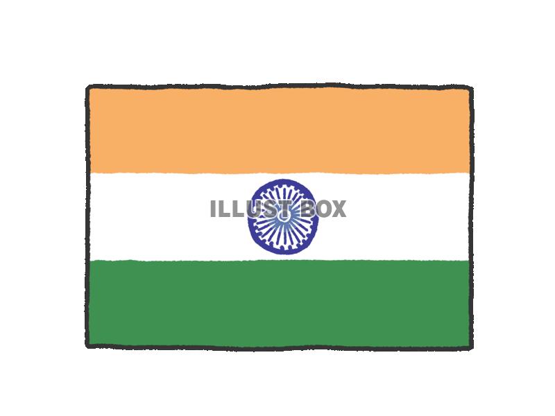 手描き国旗シリーズ　インド