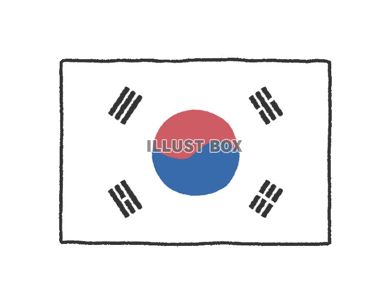 手描き国旗シリーズ　韓国