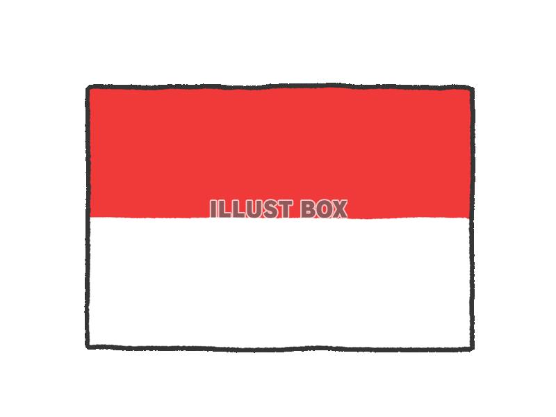 手描き国旗シリーズ　インドネシア