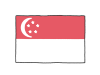 手描き国旗シリーズ　シンガポール