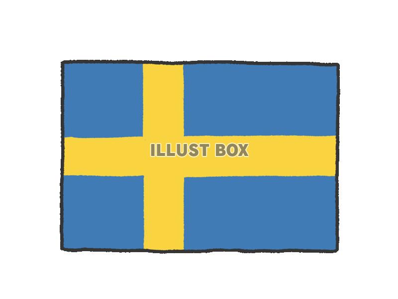 手描き国旗シリーズ　スウェーデン