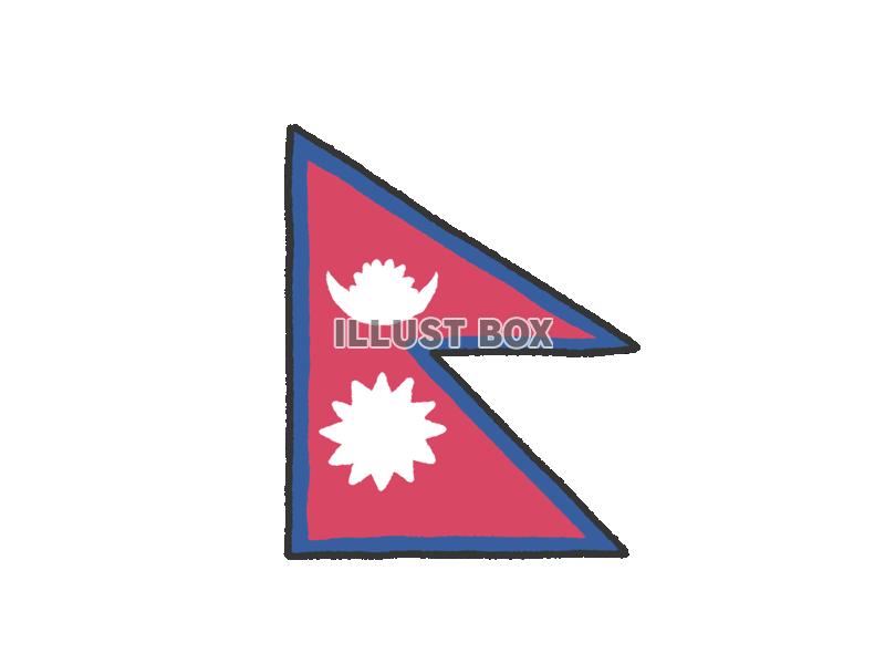 手描き国旗シリーズ　ネパール
