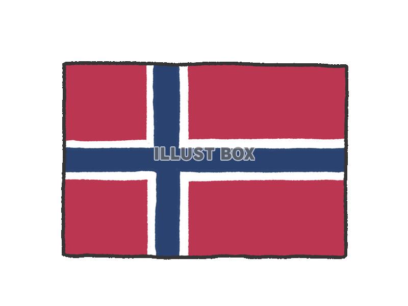 手描き国旗シリーズ　ノルウェー