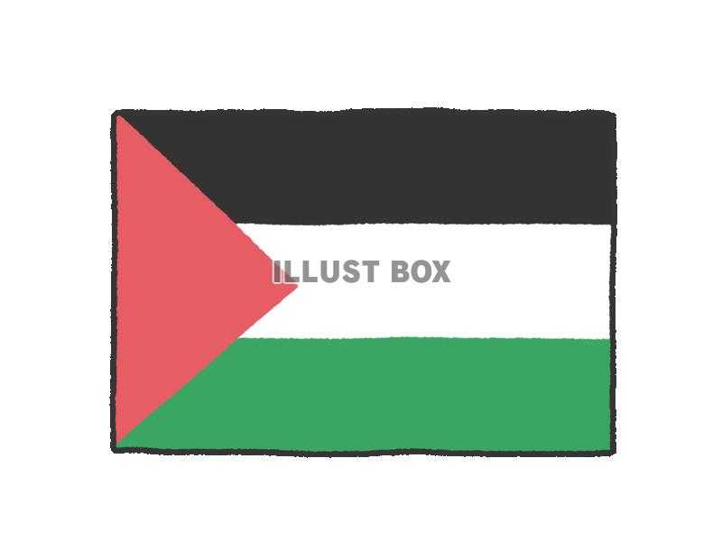 手描き国旗シリーズ　パレスチナ